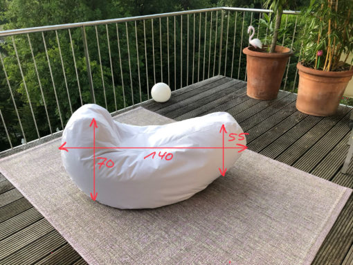 Sitzack | Liegesack | Farbe: Weiß Maße: 140 * 70 indoor outdoor Liegesack
