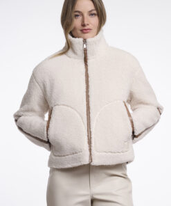 Rino & Pelle kurze Sweatjacke | Jaydee | Farbe: Birch beige Teddyfelljacke